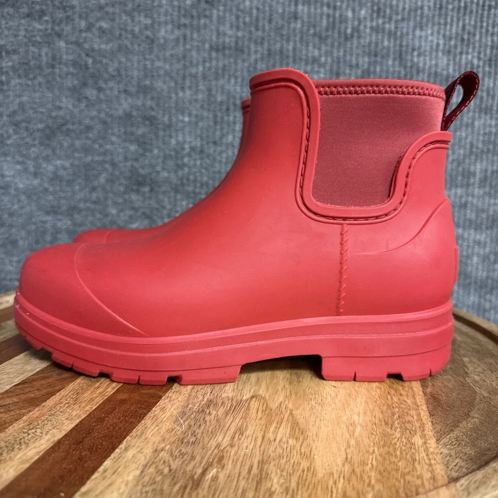 UGG Droplet Womens Size 7 Red Casual Outdoor Waterproof Ankle Rain Boots 1130831